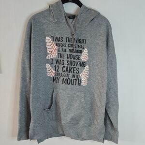 Athletic Works Gray Festive Graphic Hoodie